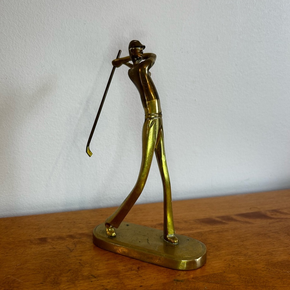Brass Golfer Sculpture